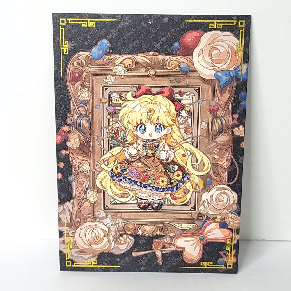 Sailor Moon Rose Chibi Double Side Waifu Card Anime Girl Art Oversized Board A5